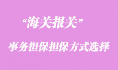 海關事務擔保擔保方式的選擇