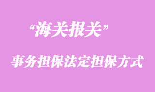 海關事務擔保的法定擔保方式