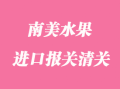 南美進口水果報關通關流程及其資料