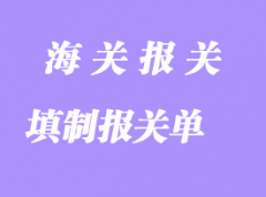 填制報關單的一些操作要求事項
